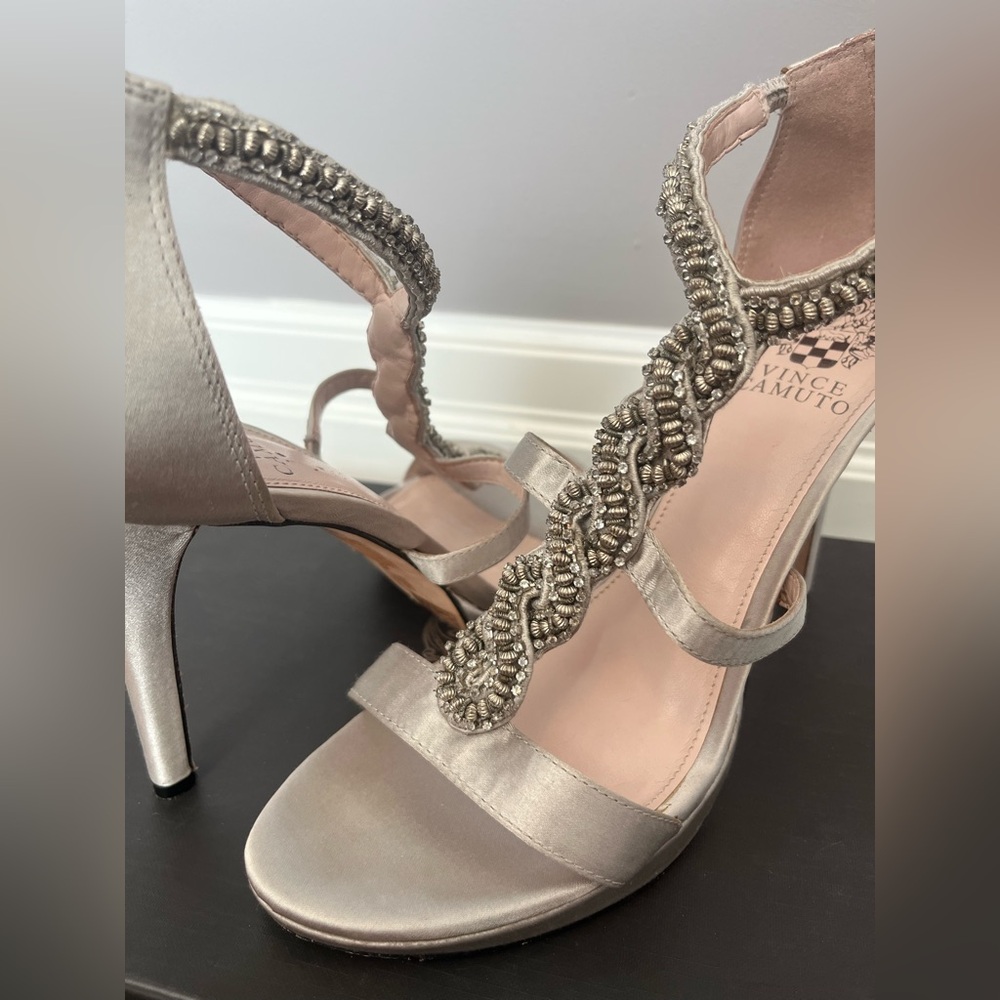 Vince Camuto Metallic Heeled Sandals - Picture 5 of 6